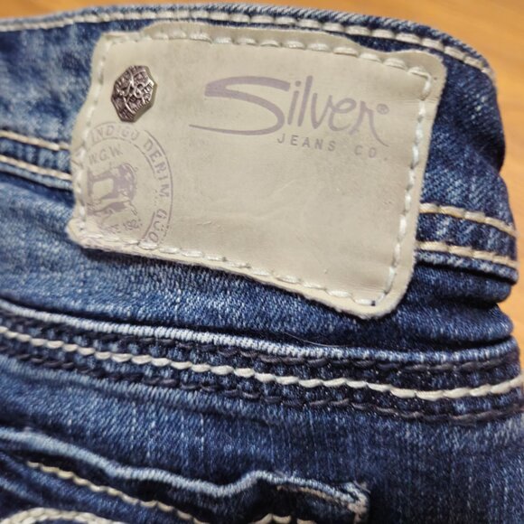 Silver Jeans AIKO Bootcut Denim Embroidered Med Wash Womens 30x32 Tag (28x33) - Picture 6 of 16